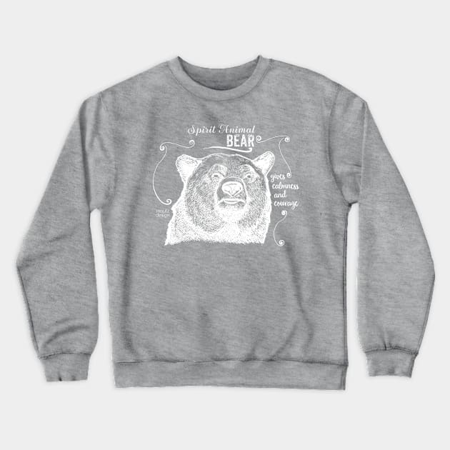 Spirit animal - bear white Crewneck Sweatshirt by mnutz